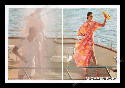 Michael Kors Fashion 2000s Print Advertisement (2 pages) 2008 Legs Boat Fetch the Paper!