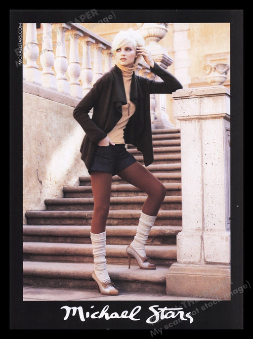 Michael Stars Clothing 2000s Print Advertisement Ad 2007 Legs Model Tights Fetch the Paper!