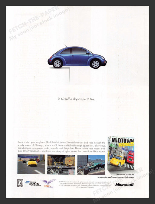 1999 Midtown Madness Chicago Edition Video Game Print Advertisement.