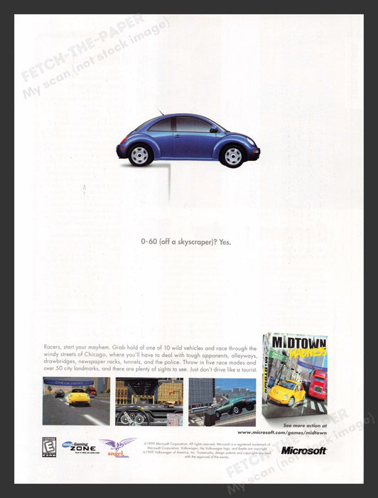 1999 Midtown Madness Chicago Edition Video Game Print Advertisement.