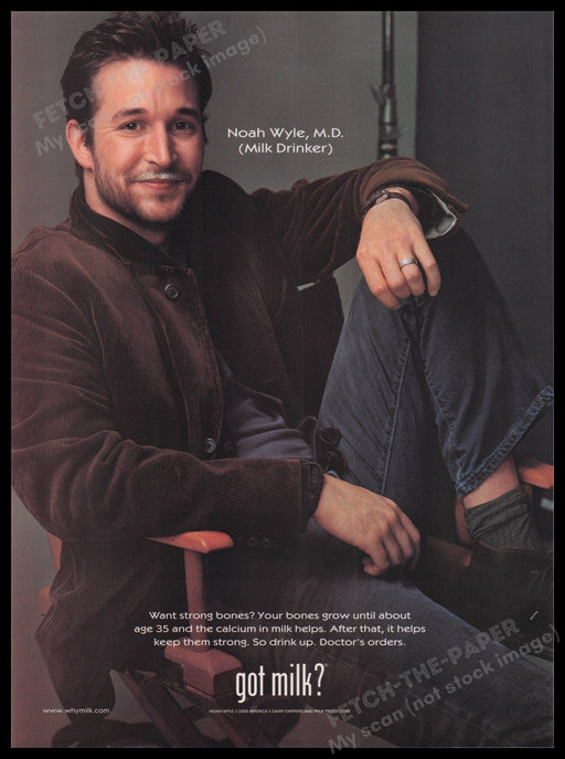 Milk Noah Wyle 2000s Print Advertisement Ad 2000 Fetch the Paper!