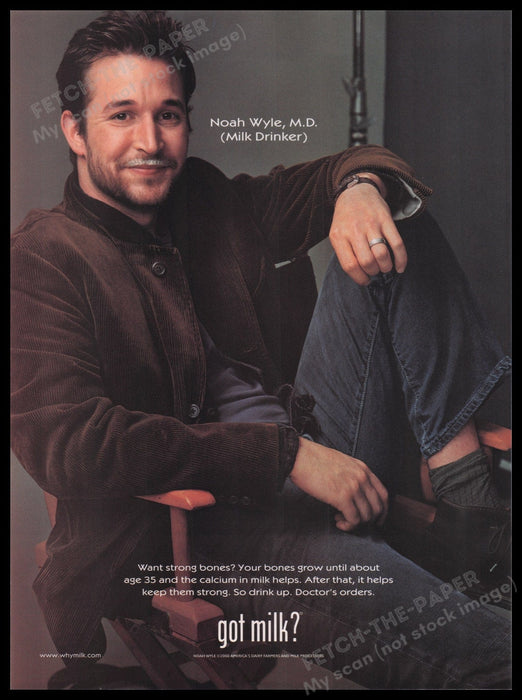 Milk Noah Wyle 2000s Print Advertisement Ad 2000 Fetch the Paper!