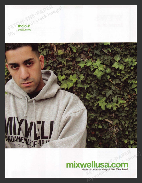 2002 Mixwell USA Melo-d Beat Junkies Promo Musician Print Advertisement.
