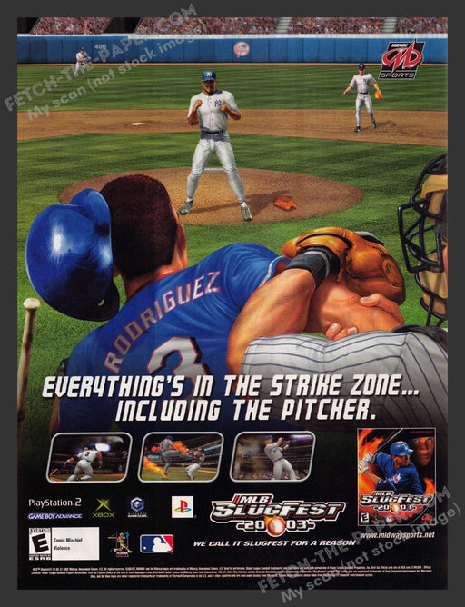 2002 Print Advertisement Video Game MLB Slugfest 2003 Ad.