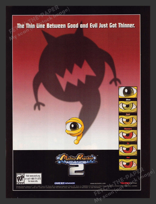 2002 Monster Rancher 2: Advance Video Game Print Advertisement