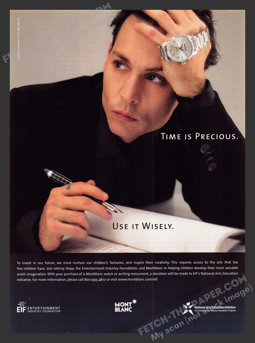 2005 Print Advertisement Mont Blanc Pens Johnny Depp Actor Ad.