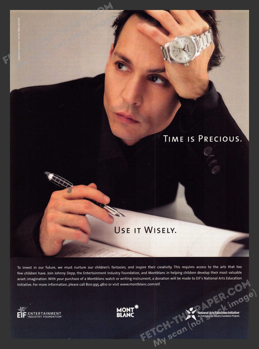 2005 Print Advertisement Mont Blanc Pens Johnny Depp Actor Ad.