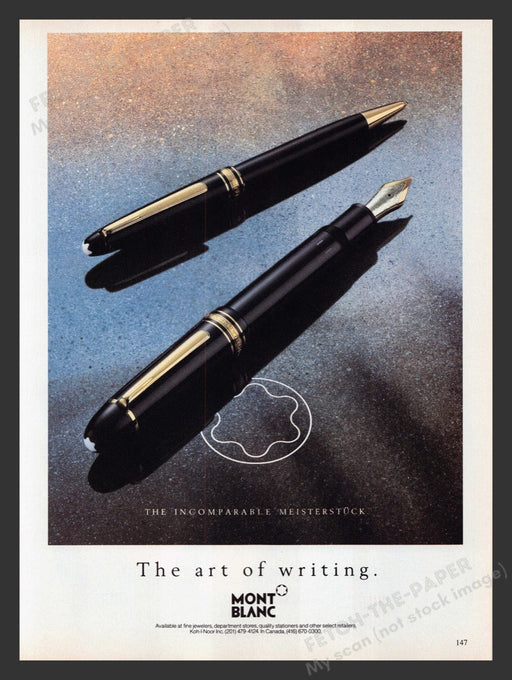 1990 Montblanc Meisterstuck Pens Print Advertisement Ad