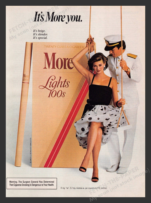 More Lights 100s Legs Captain Swing 1980s Print Advertisement Ad 1983 Fetch the Paper!
