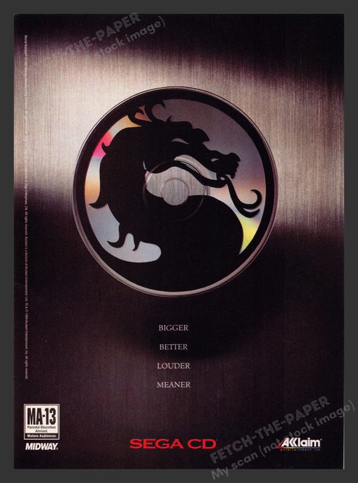 1994 Mortal Kombat Image Video Game Print Advertisement