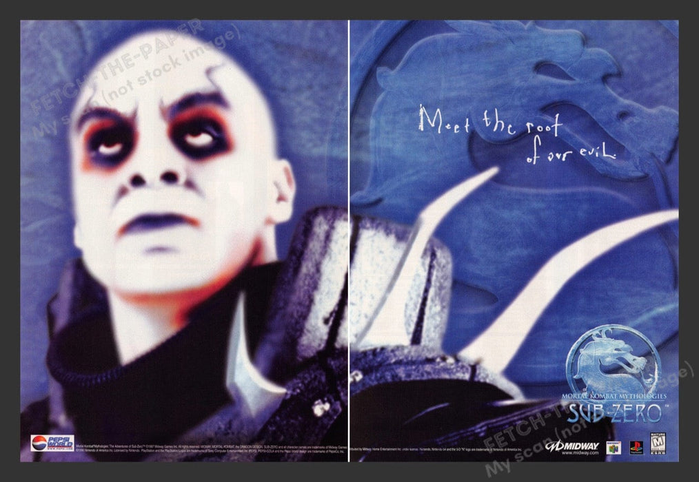 1997 Mortal Kombat Mythologies: Sub-Zero Video Game Print Advertisement (2 Pgs)