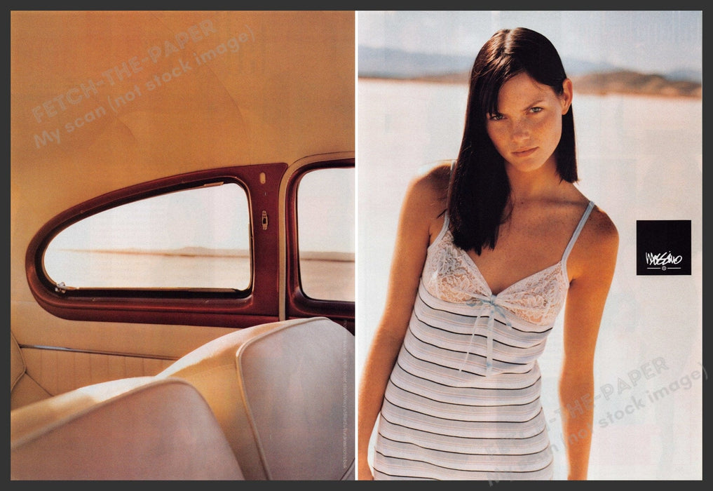Mossimo Clothing 1990s Print Advertisement (2 pages) 1999 Cute Freckled Model Fetch the Paper!