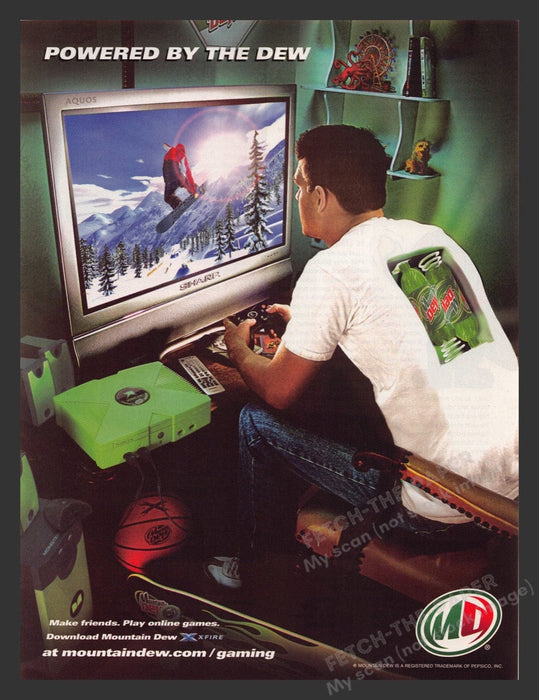 2004 Mountain Dew XFire Xbox Print Advertisement Ad