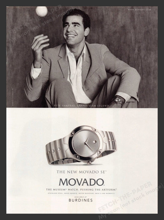 2000 Movado Watches Pete Sampras Tennis Athlete Print Advertisement Ad