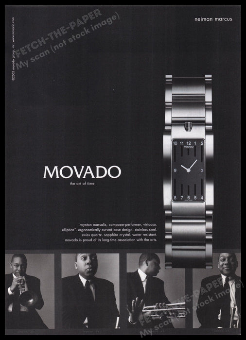 Movado Watches Wynton Marsalis 2000s Print Advertisement Ad 2002 Fetch the Paper!