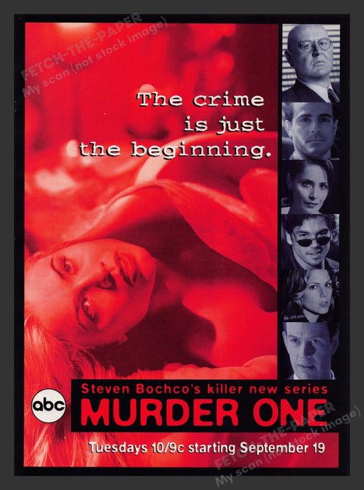 Murder One 1990s Print Advertisement 1995 T.V. Show Actor ABC Crime Promo Fetch the Paper!