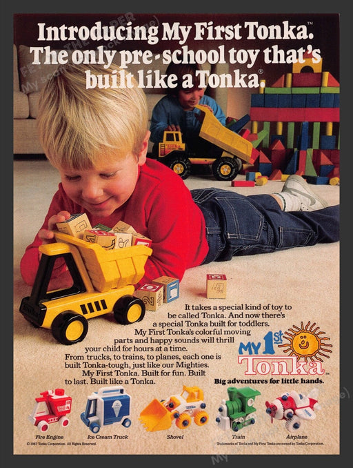 1987 My 1st Tonka Pre-school Toys Print Advertisement Ad