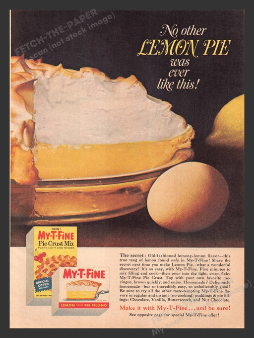 1965 My-T-Fine Lemon Pie Print Advertisement Ad
