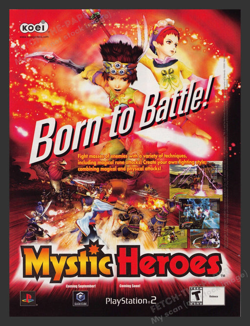 2002 Mystic Heroes "Born to Battle!" Video Game Print Advertisement