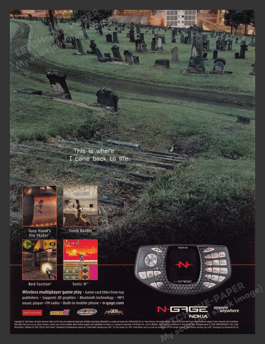 2003 N Gate Nokia Graveyard Video Game Print Advertisement