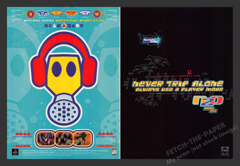 1998 N2O Nitrous Oxide Video Game Print Advertisement (2 Pages)