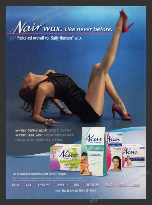 Nair Hair Remover Dancer Legs 2000s Print Advertisement 2008 Fetch the Paper!