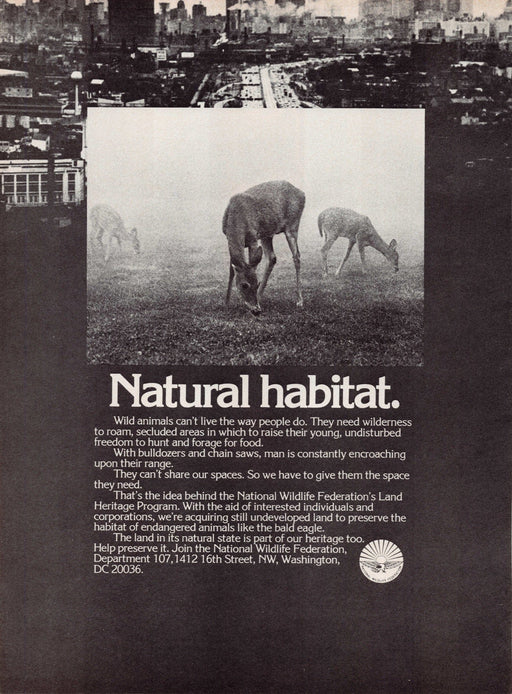 1984 National Wildlife Federation's Land Heritage Program Print Advertisement Ad