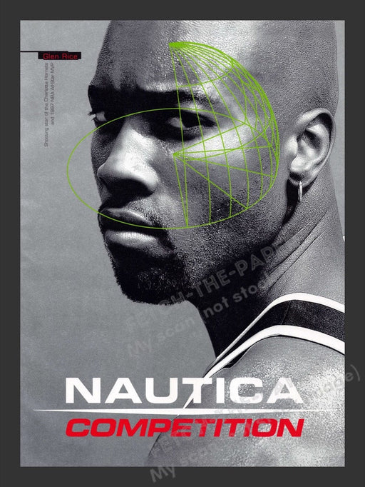 1998 Nautica Competition Glen Rice Basketball Player Print Advertisement Ad