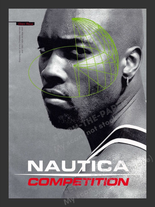 1998 Nautica Competition Glen Rice Basketball Player Print Advertisement Ad