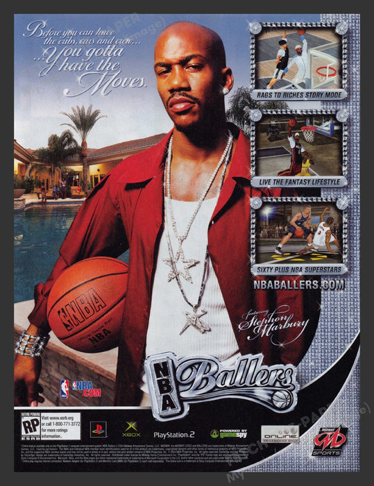 2004 NBA Ballers Stephon Marbury Video Game Print Advertisement