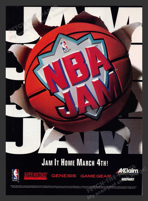 1994 NBA Jam "Jam it home!" Video Game Print Advertisement