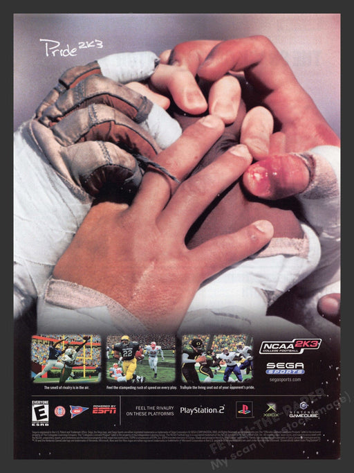 2002 NCAA 2K3 College Football Video Game Print Advertisement.