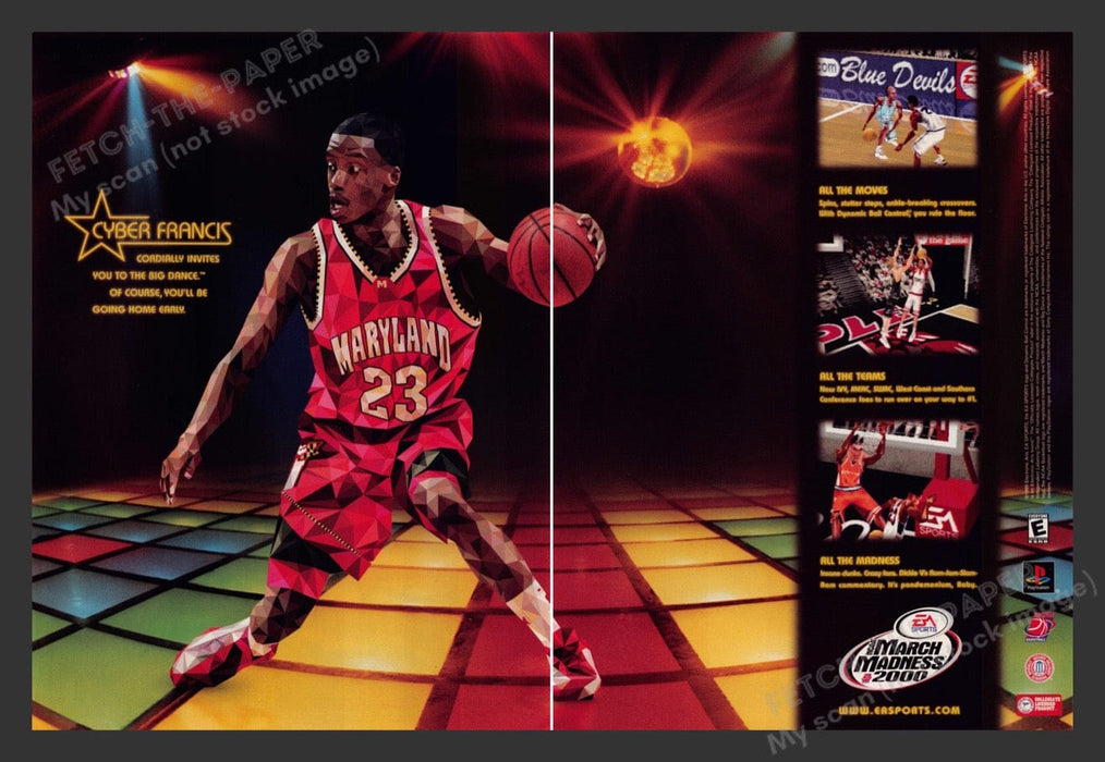 2000 NCAA March Madness Cyber Francis Video Game Print Advertisement (2pgs)