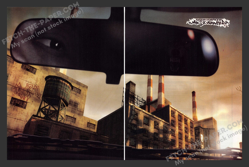 2005 Print Advertisement 2 Page Need for Speed: Most Wanted Video Game Ad.