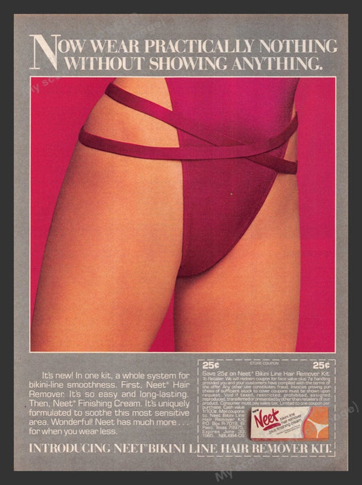 1984 Neet Bikini Hair Remover Kit Print Advertisement Ad