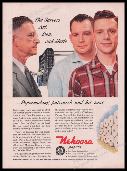 Nekoosa Papers 1950s Print Advertisement Ad 1959 Fetch the Paper!