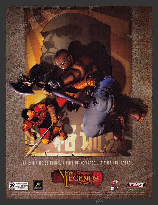 2001 New Legends "A Time for Heroes" Video Game Print Advertisement