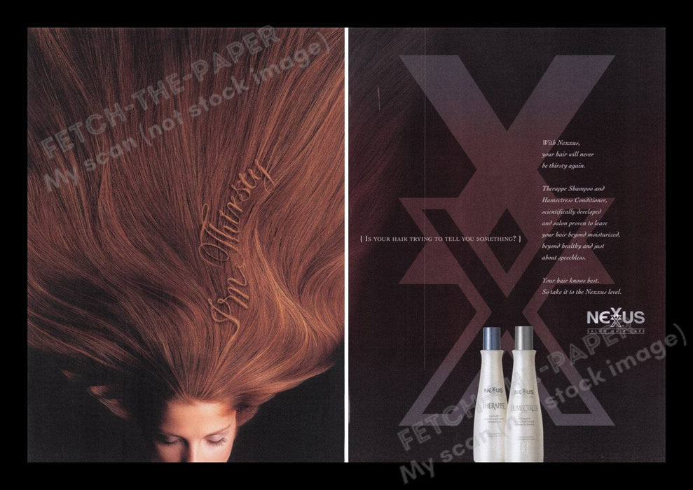 Nexus 2000's Print Advertisement Ad (2 pages) 2007 Long Red Hair Fetch the Paper!