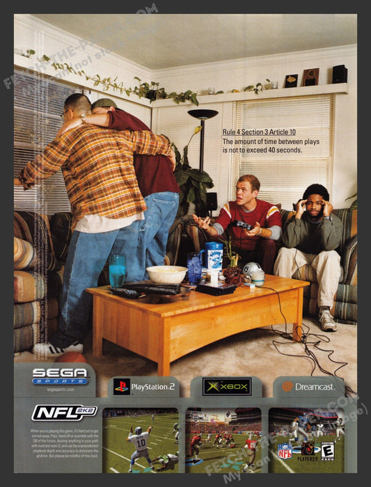 2001 Print Advertisement NFL 2K2 Video Game Ad.
