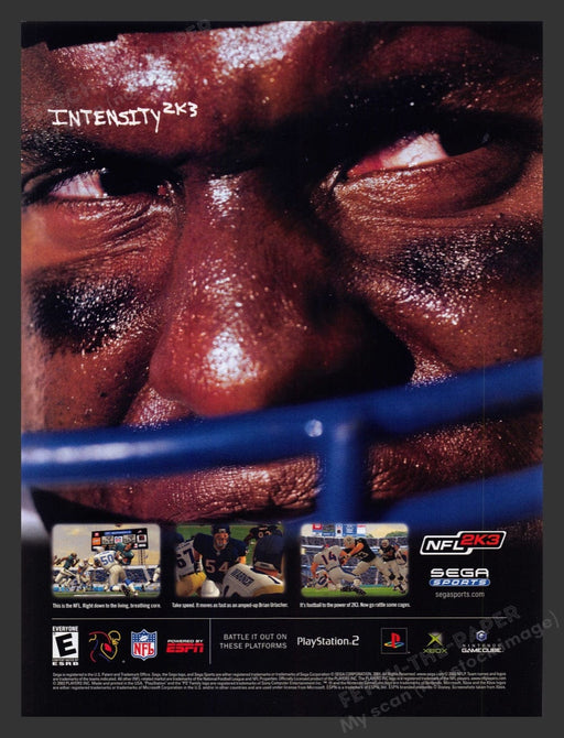 2002 NFL 2K3 Football Video Game Print Advertisement