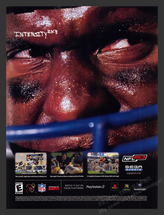 2002 NFL 2K3 Football Video Game Print Advertisement