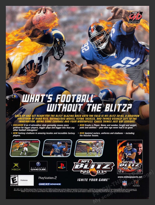 2002 NFL Blitz 2003 Football Video Game Print Advertisement
