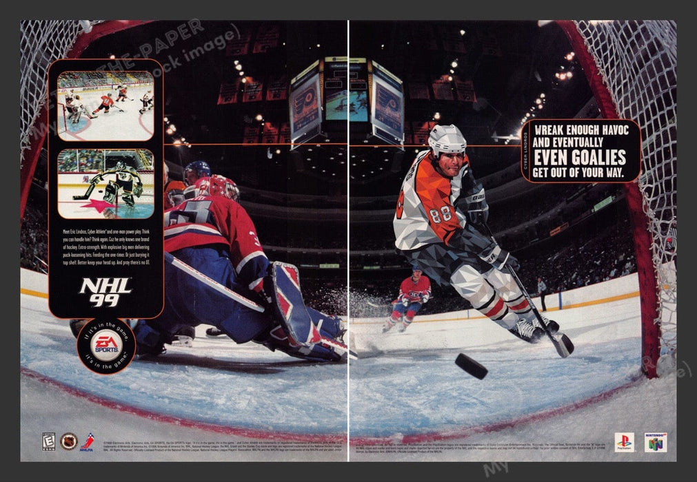 1998 NHL '99 Video Game Print Advertisement (2 Pages)