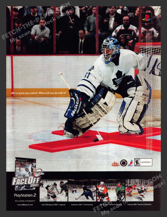 2001 Print Advertisement NHL FaceOff 2001 Curtis Joseph Athlete Ad.