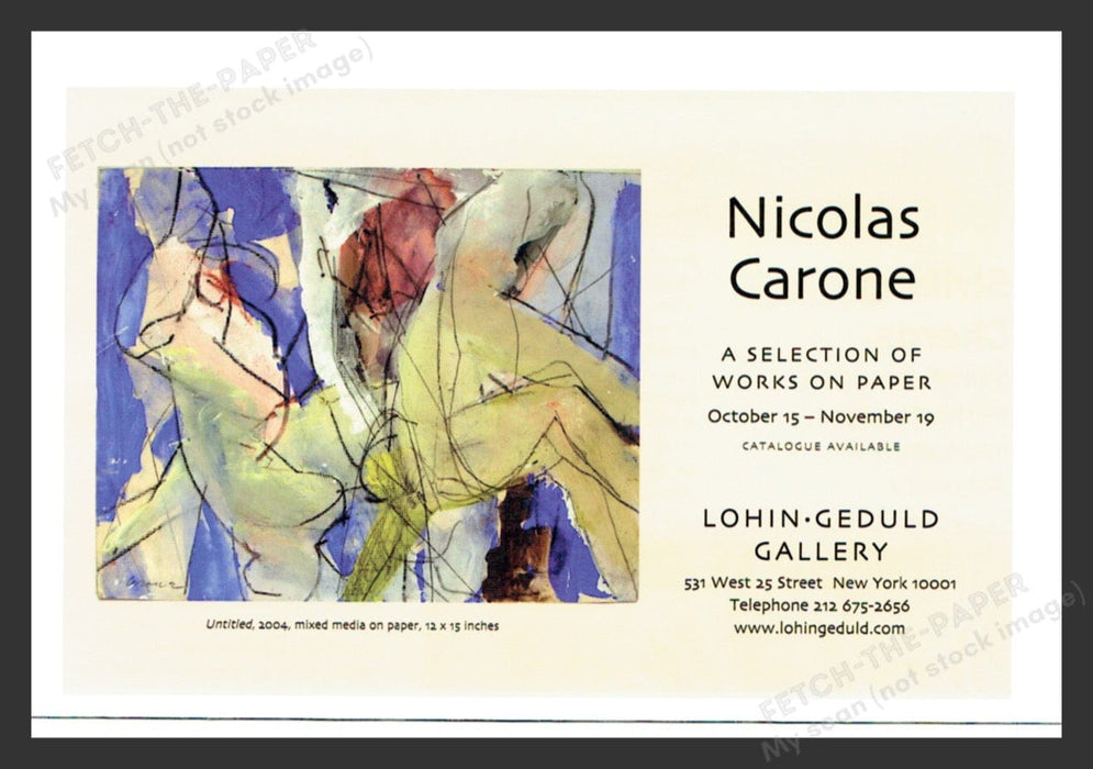 2005 Nicolas Carone NYC Art Gallery Show Print Advertisement Ad