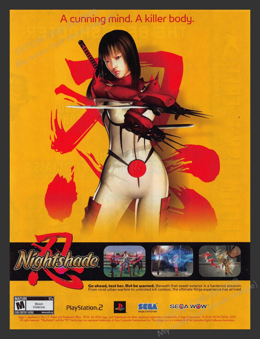 2004 Nightshade "A cunning mind. A killer body." Video Game Print Advertisement