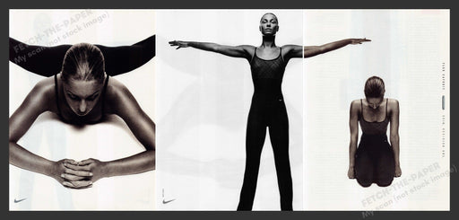 Nike 2000s Print Advertisement (2 pages) 2000 Flex Catsuit Skin Woman Athlete Fetch the Paper!