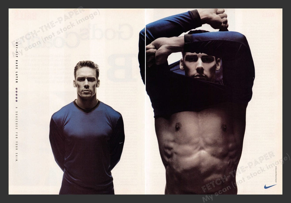 1999 Nike Dri-fit Base Layer Sexy Athlete Chest Print Advertisement (2 Pages)