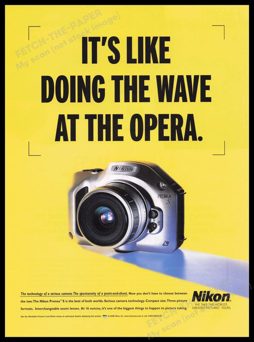Nikon 1990s Print Advertisement Ad 1999 Fetch the Paper!