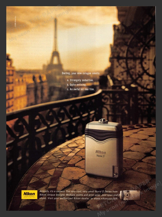 2000 Nikon Nuvis S Camera Eiffel Tower Paris Print Advertisement Ad